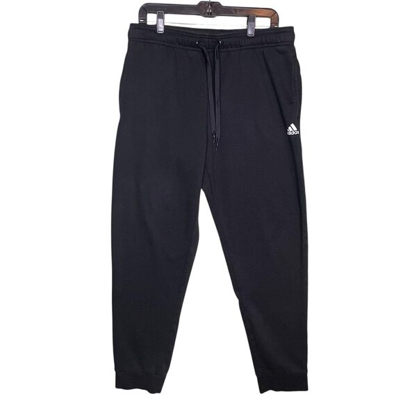 Adidas Pants Mens Large Black Golf Joggers Sweatpants Tapered Cuffed Pockets - Picture 9 of 10